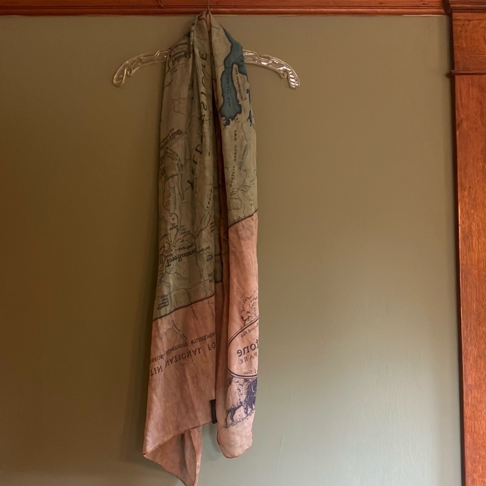 Yellowstone National Park Map Scarf